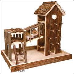 Aire de jeu en bois naturel pour rongeur