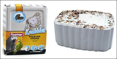 Bloc à picorer en grit de moules pour oiseaux